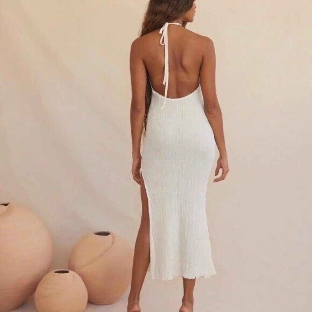 Savannah Morrow The Label Jaya Dress Halter Dress Cream Size M - Picture 2 of 11